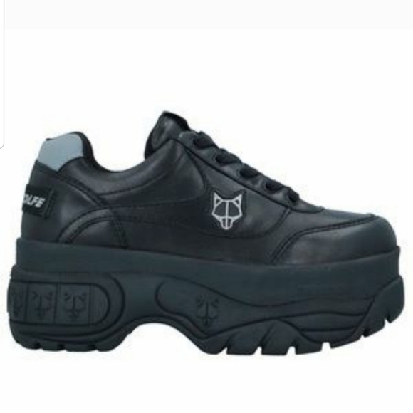 Naked Wolfe Shoes - Naked Wolfe Platform Sneakers Shoes Women's Scary Leather Size US 7 Color Black